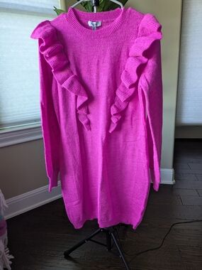 Fate Hot Pink Sweater Dress